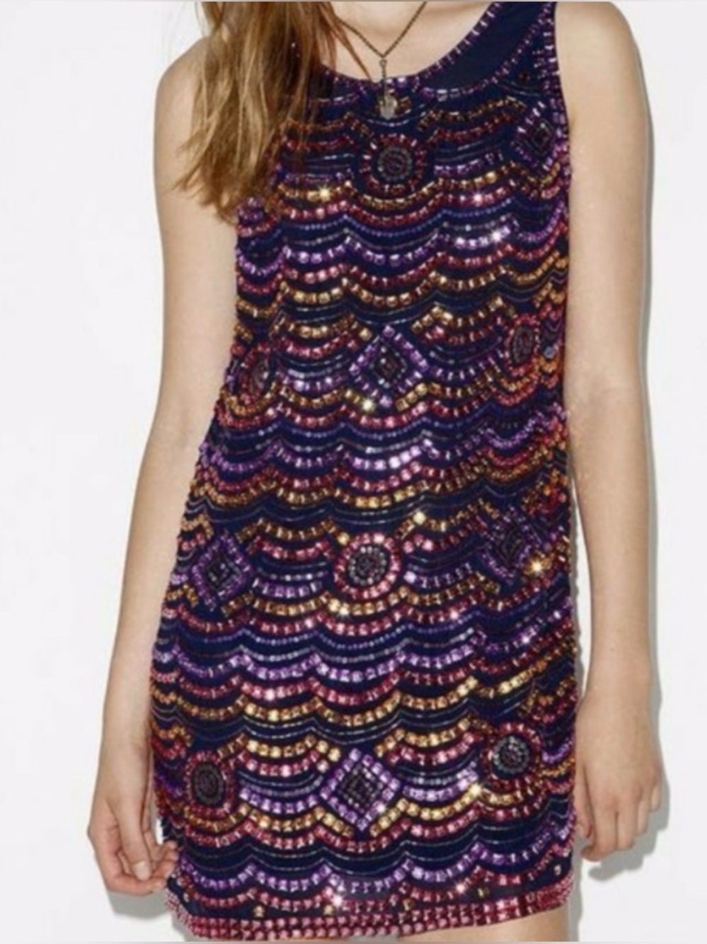 Never Worn Cooperative Beaded Sleeveless Mini Dress XS